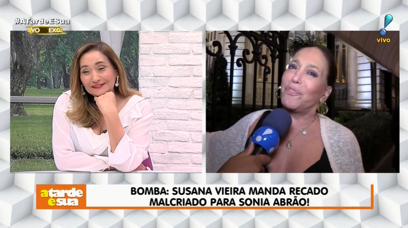 Sonia Abrão e Susana Vieira trocaram farpas durante o programa A Tarde é Sua, da RedeTV. (Foto: Reprodução)