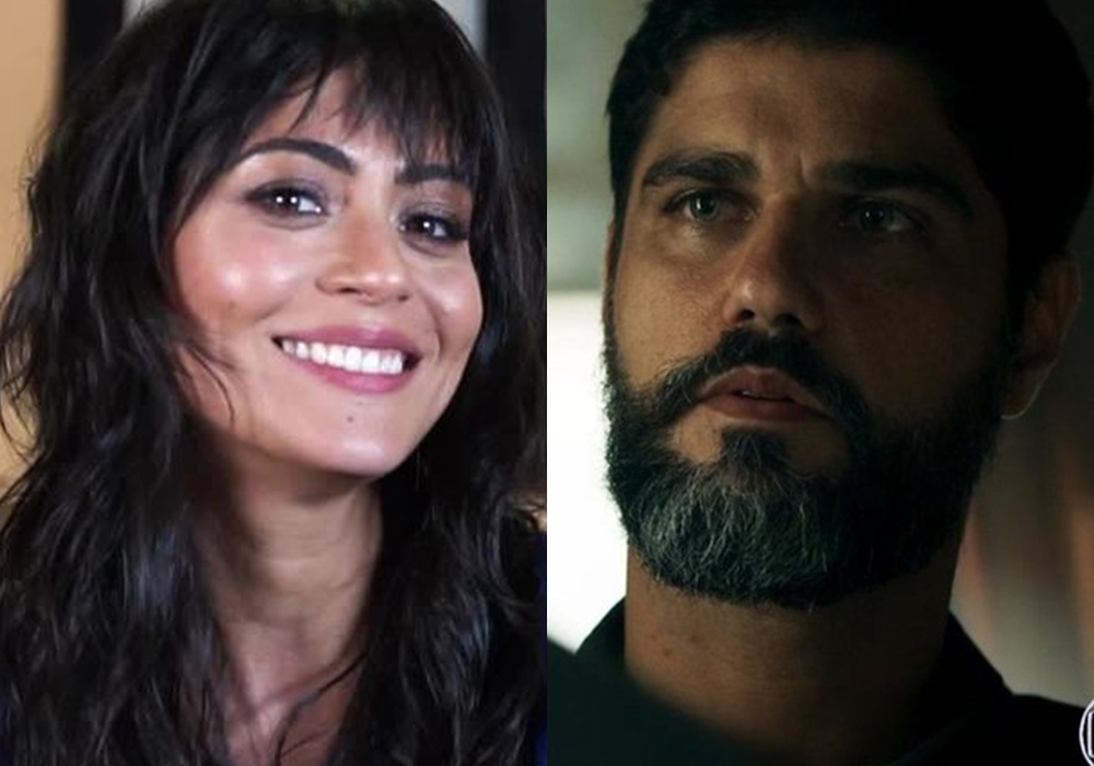 Casal da novela Órfãos da Terra, trama exibida na faixa das seis e que entrou na reta final na Globo. (Foto: Reprodução/Montagem)