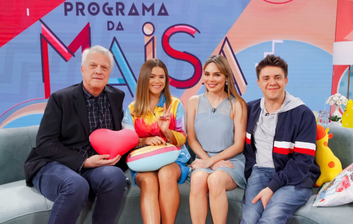 Pedro Bial e Rachel Sheherazade no Programa da Maisa