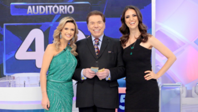 Chris Flores e Beca Milano no Programa Silvio Santos