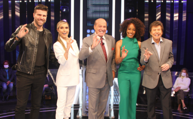 Flávia Viana, Marcelo Zangrandi, Alinne Prado e Nelson Rubens no Mega Senha