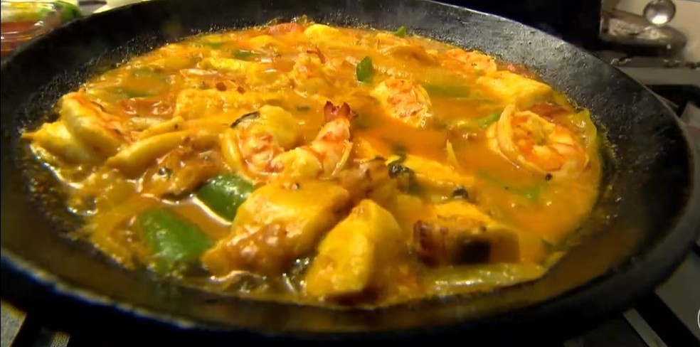 Moqueca de peixe polvo e camarão