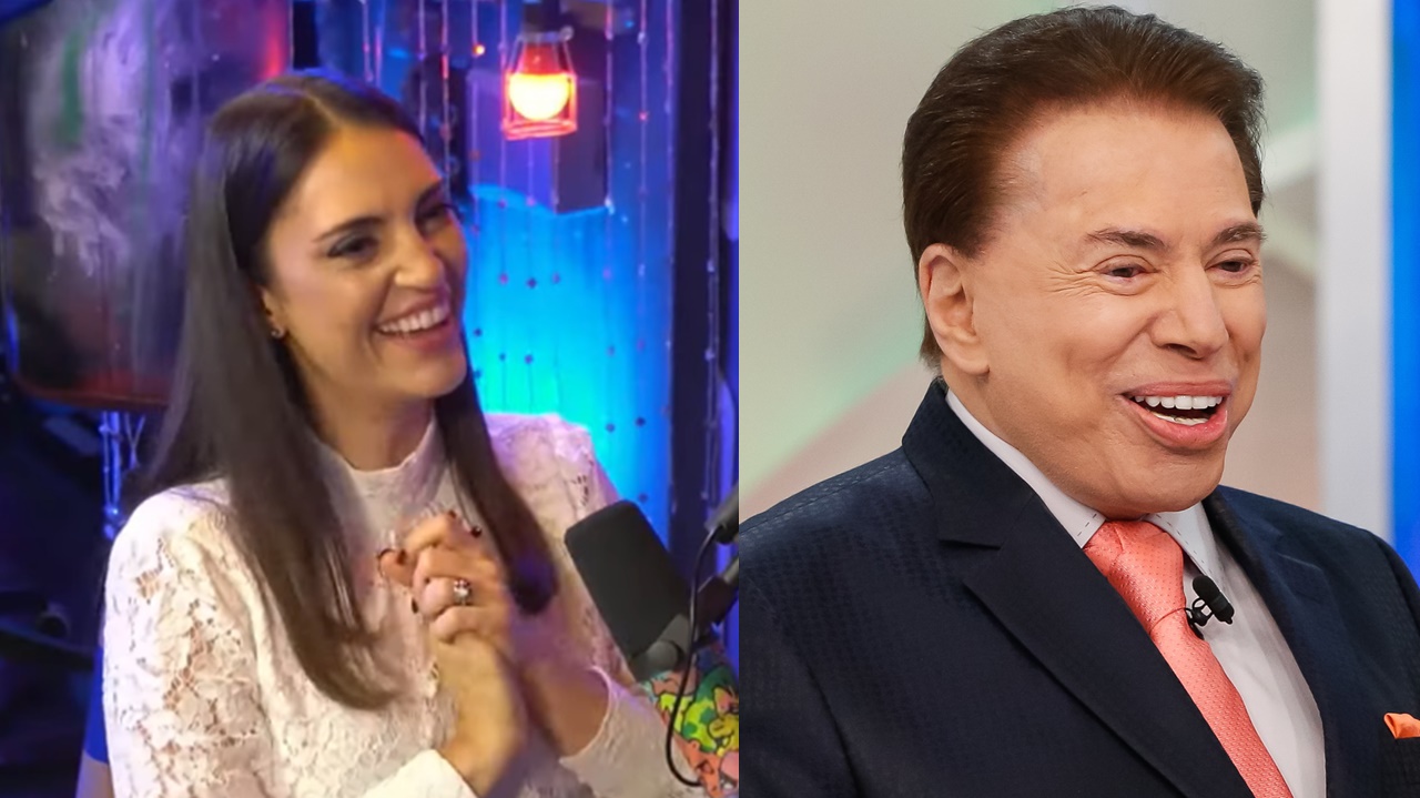 Chris Flores e Silvio Santos