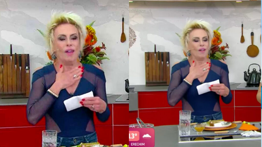 Ana Maria Braga engasga ao vivo