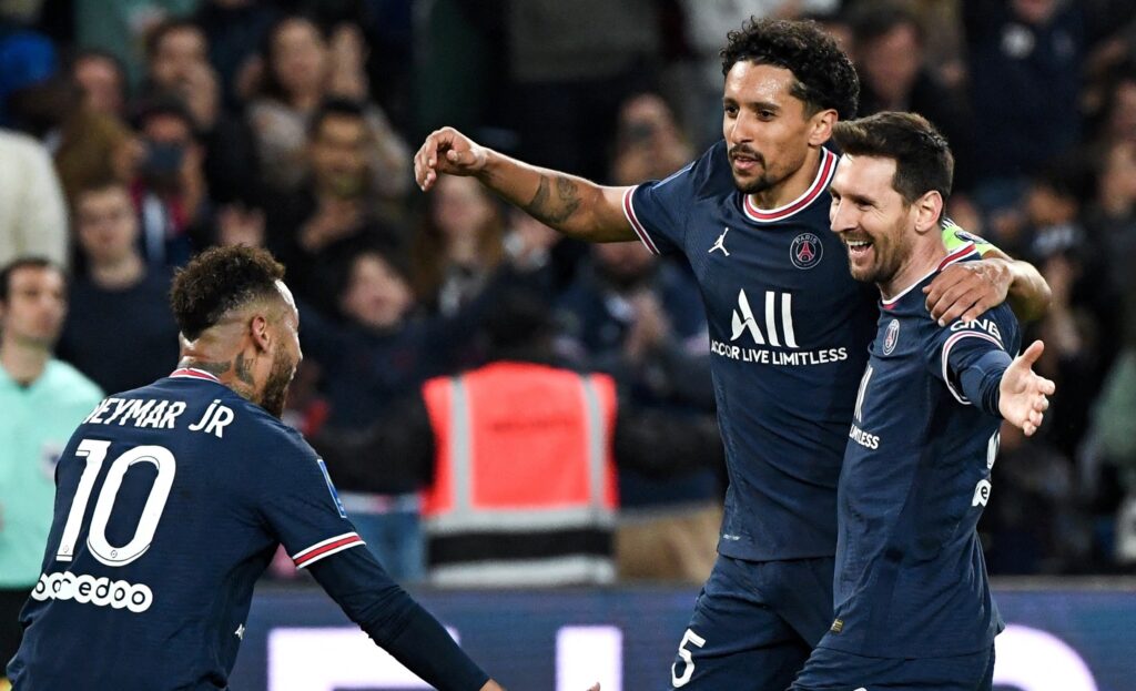 PSG jogo Neymar, Messi e Marquinhos