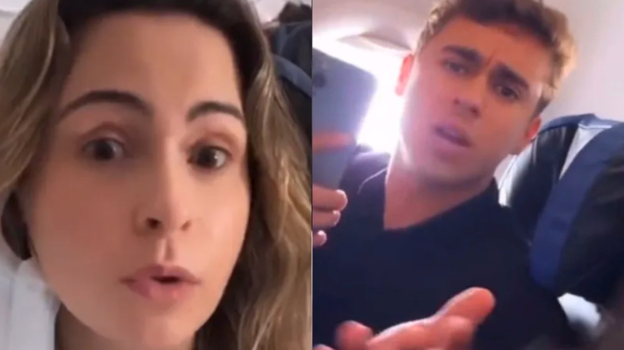 Ana Paula Renault bate boca com deputado Nikolas Ferreira ao encontrá-lo em avião