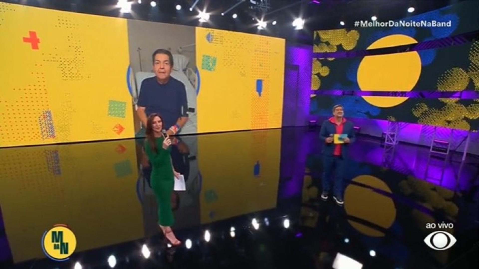 Glenda Kozlowski e Zeca Camargo fizeram homenagem a Faustão na estreia do Melhor da Noite