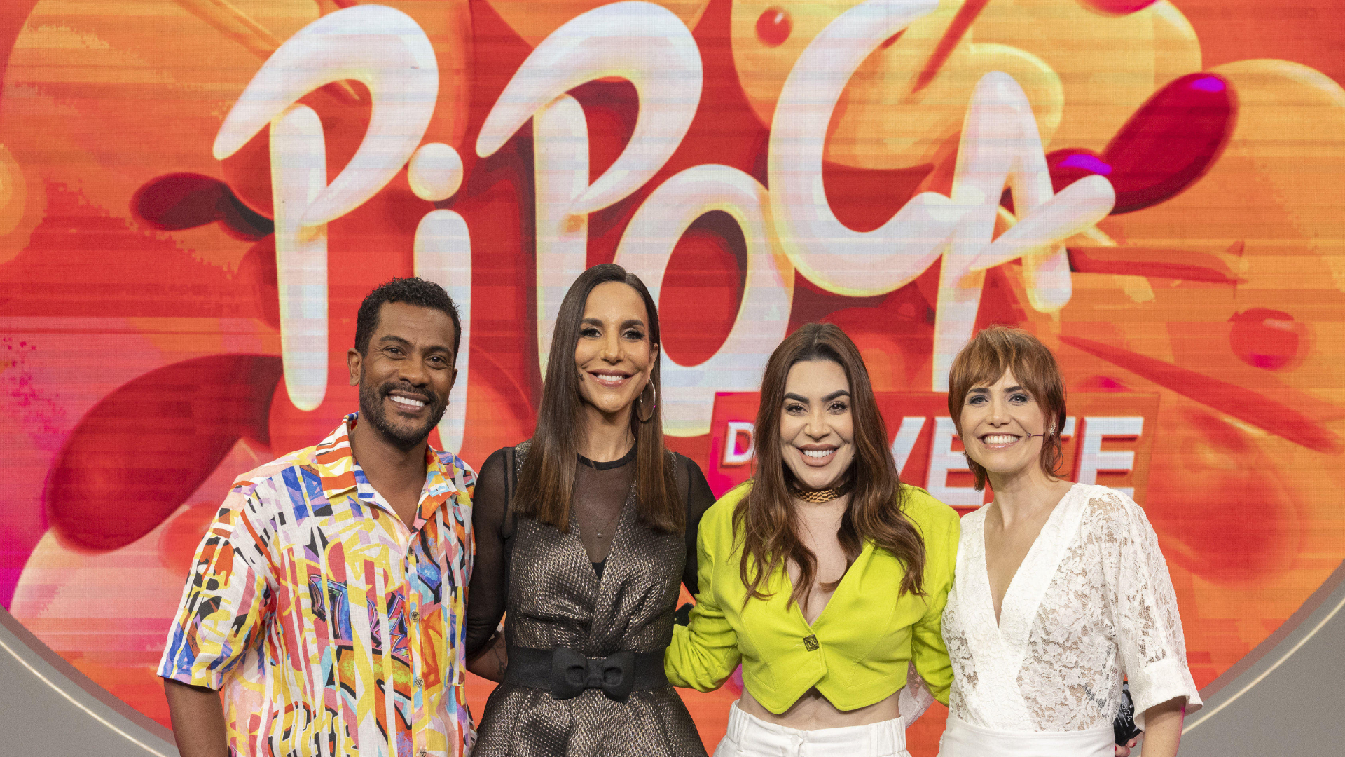 Naiara Azevedo, Letícia Colin e Samuel de Assis participam do Pipoca da Ivete