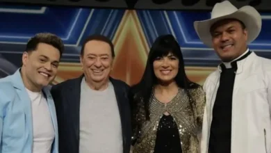 Robinson Monteiro, Fernanda Brum e Padre Alessandro Campos no Programa Raul Gil