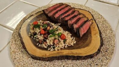 Picanha na manteiga com arroz no tacho