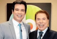 Celso Portiolli e Silvio Santos juntos